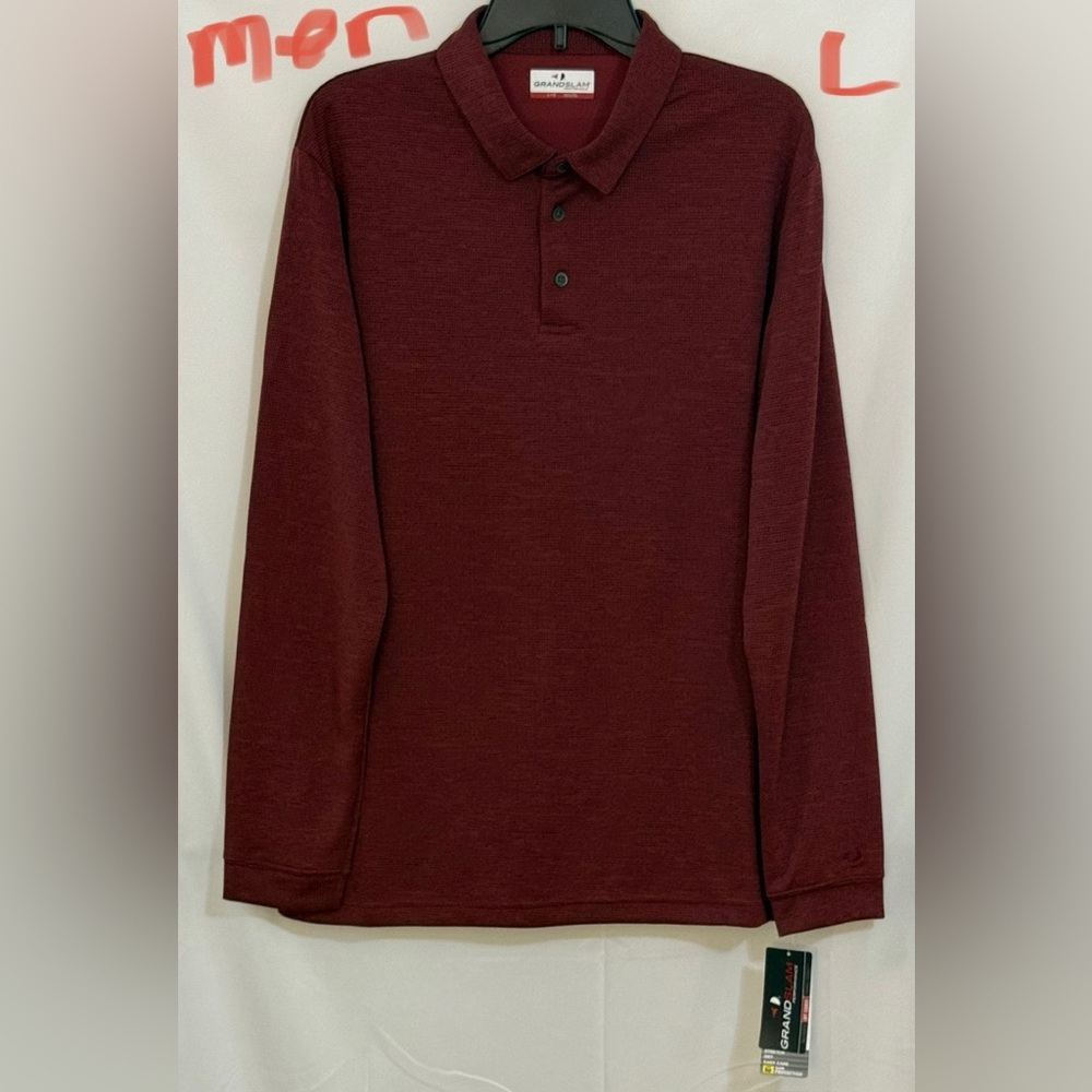 Grand Slam Maroon Long Sleeve Polo